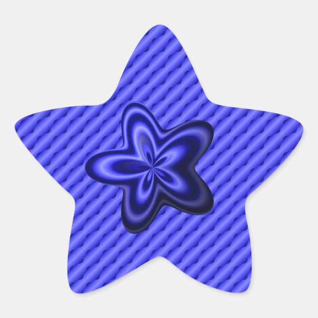 Sticker Étoile Ligne Bleue Mince Un-d'un-un-un-un (Devant)
