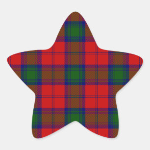 Sticker Étoile Lindsay tartan rouge vert plaid