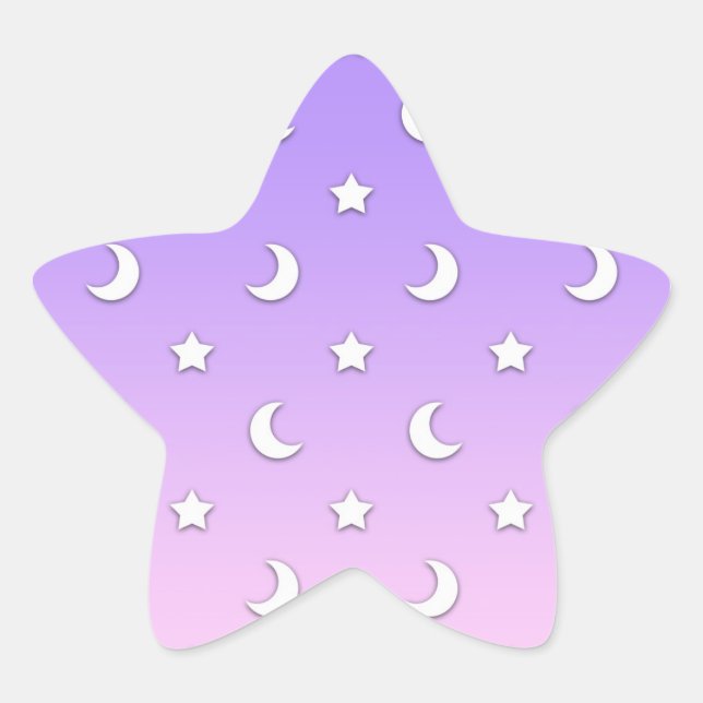 Sticker Étoile Little White Stars and Moons Motif (Devant)