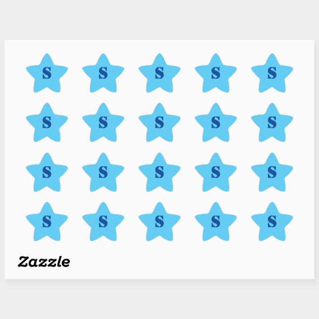 STICKER ÉTOILE LOGO MONOGRAM PERSONNALISÉ (Feuille)