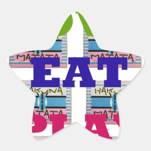 Sticker Étoile Love Eat Play Hakuna Matata Art Print