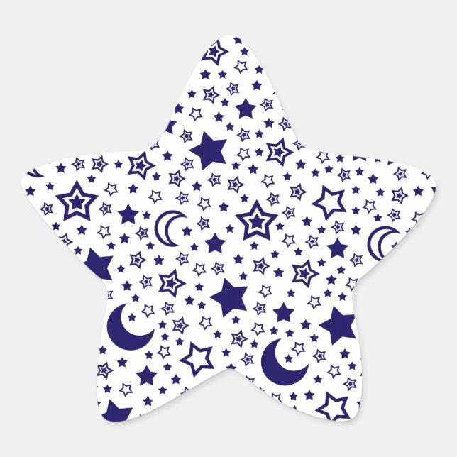 Sticker Étoile Lune et étoiles (Devant)