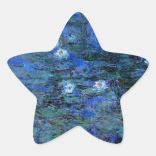 Sticker Étoile Lys d'eau bleu Claude Monet