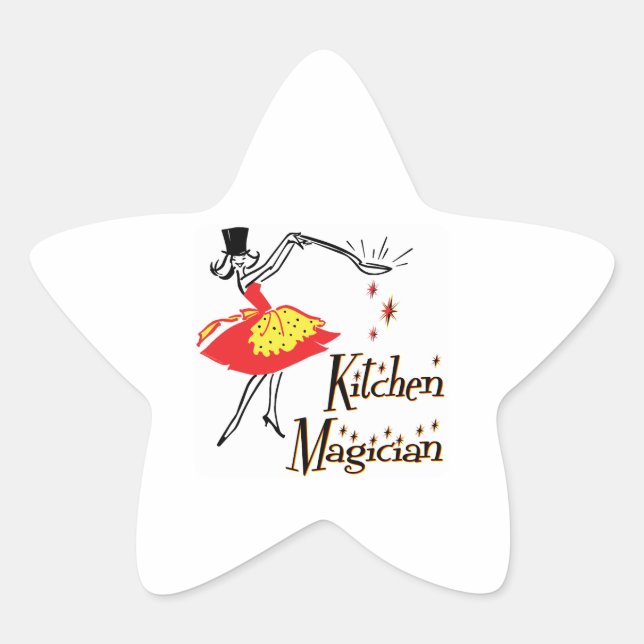 Sticker Étoile Magicien de cuisine Cuisine rétro dire (Devant)