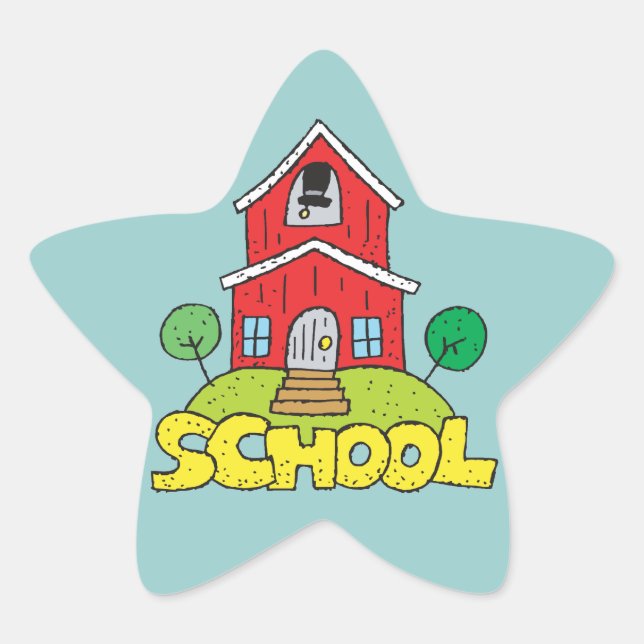 Sticker Étoile Maison de l'école rouge (Devant)