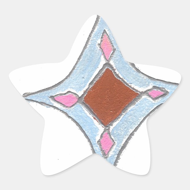 Sticker Étoile Mandala Oil Peinture Art Imprimer (Devant)