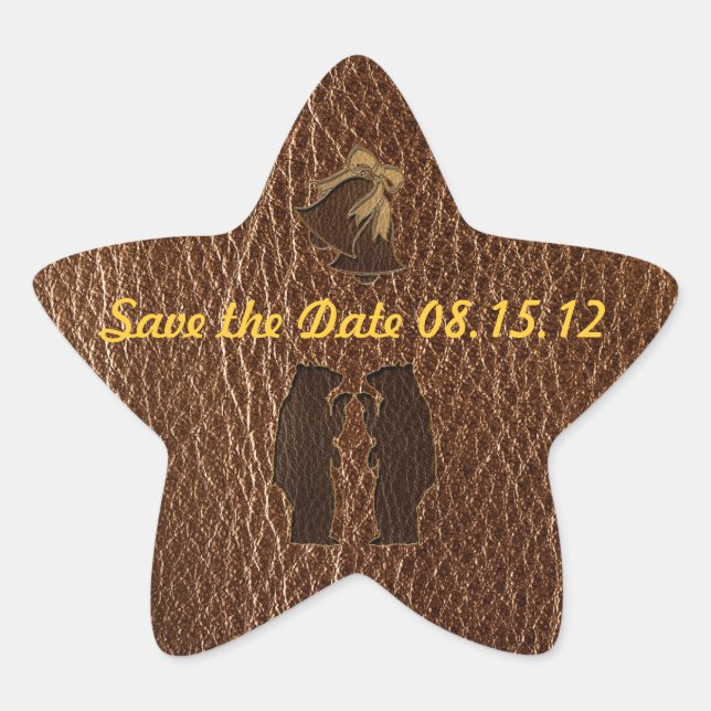 Sticker Étoile Mariage en cuir (Devant)