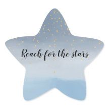 Marine Blue Gold Stars Sky Aquarelle