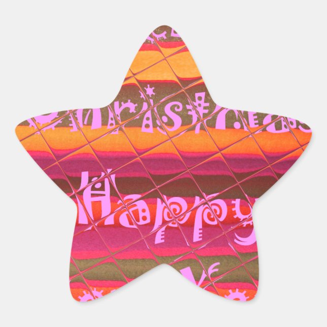 Sticker Étoile Merry Christmas Happy (Devant)