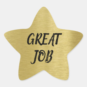 Sticker Étoile Message personnalisé Gold Star avec Parties scint