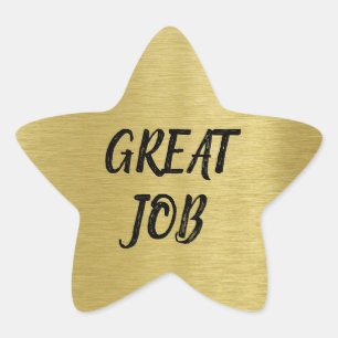 Sticker Étoile Message personnalisé Gold Star avec Parties scinti