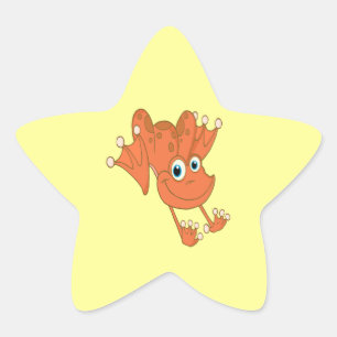 Sticker Étoile mignonne grenouille orange sauce