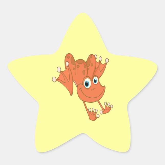 Sticker Étoile mignonne grenouille orange sauce (Devant)