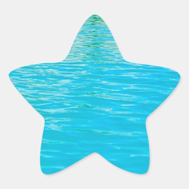Sticker Étoile Modèle vierge bleu-vert personnalisé d'eau de mer (Devant)