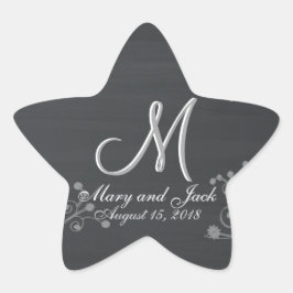 Sticker Étoile Monogramme 3d Rustique Chalkboard