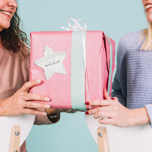 Sticker Étoile Monogramme Parties scintillant étincelante gris ét