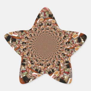 Sticker Étoile Mosaïque de sushis Brown