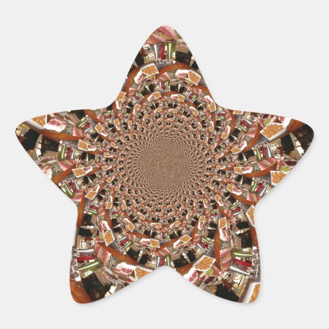 Sticker Étoile Mosaïque de sushis Brown (Devant)