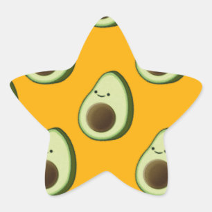 Sticker Étoile Motif Avocado