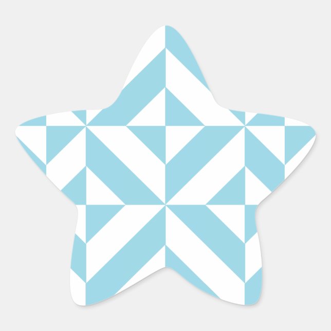 Sticker Étoile Motif de cube géométrique bleu océan (Devant)