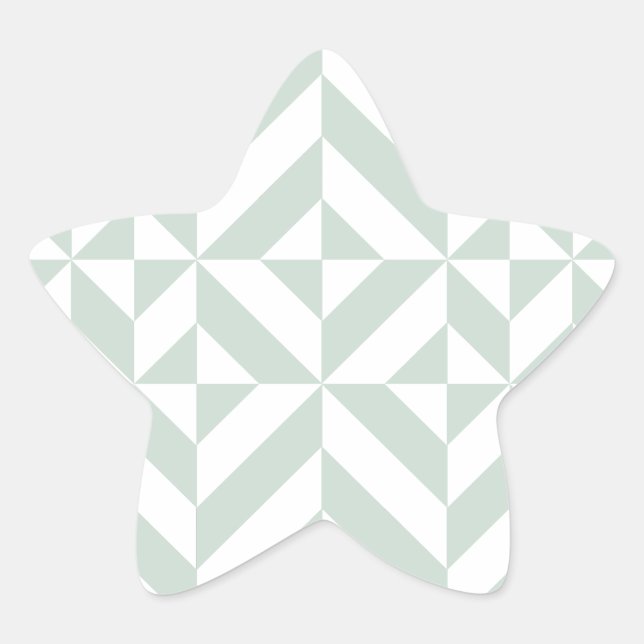 Sticker Étoile Motif de cube géométrique cool Mint (Devant)
