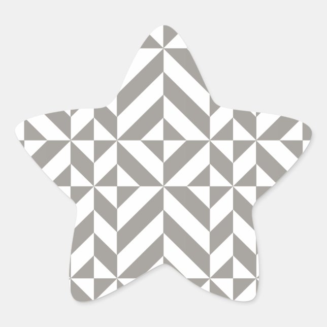 Sticker Étoile Motif de cube géométrique gris argenté (Devant)