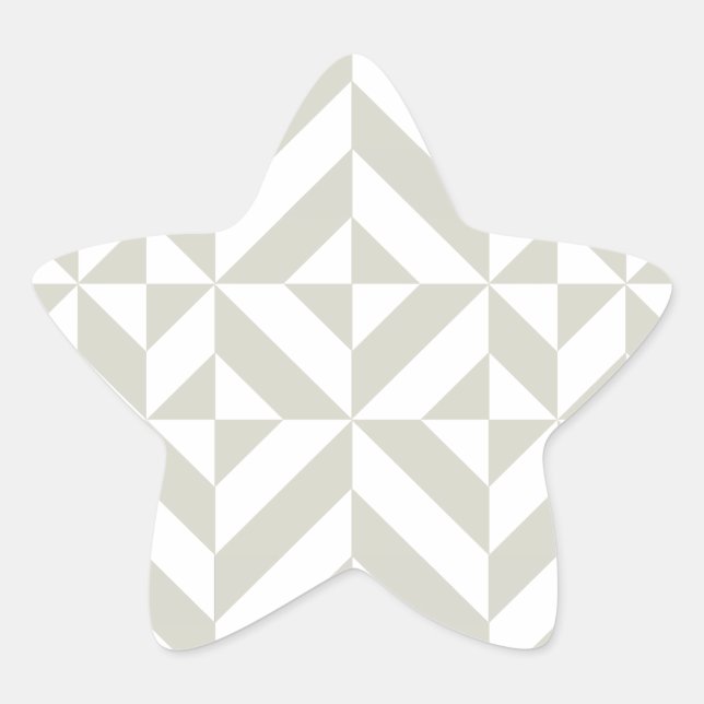 Sticker Étoile Motif de cube géométrique gris moyen (Devant)