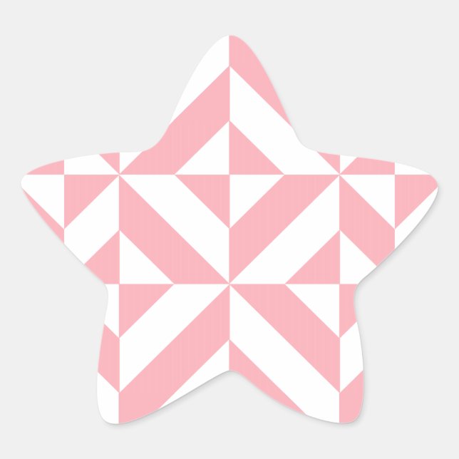 Sticker Étoile Motif de cube géométrique Melon rose (Devant)