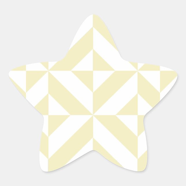 Sticker Étoile Motif de cube géométrique or pâle (Devant)