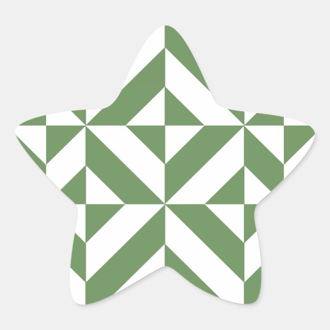 Sticker Étoile Motif de cube vert laiton foncé (Devant)