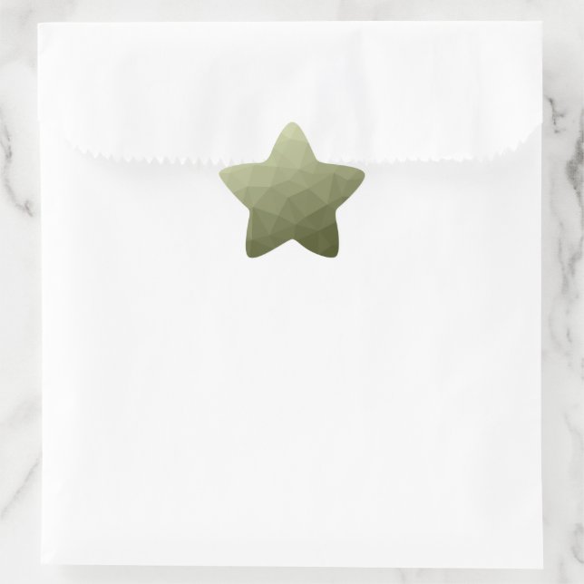 Sticker Étoile Motif de maillage géométrique dégradé vert clair d (Sac)