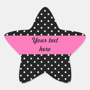 Sticker Étoile Motif de points Polka blanc et noir