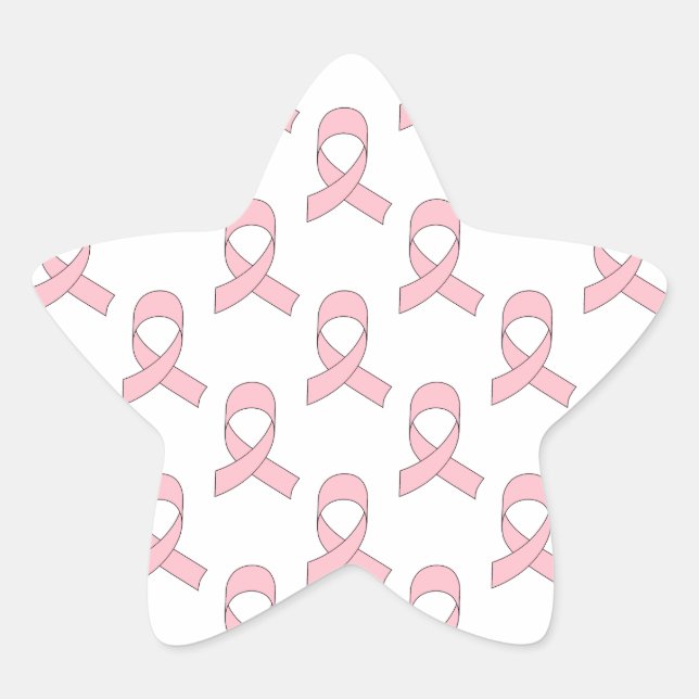 Sticker Étoile Motif de ruban rose (Devant)