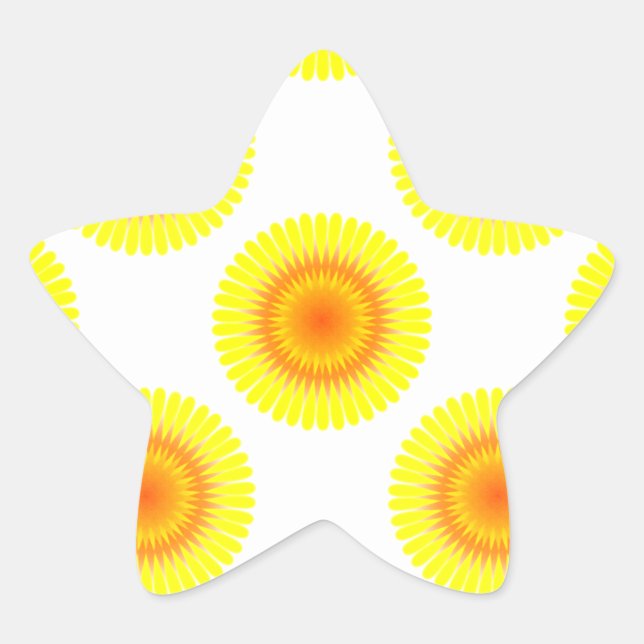 Sticker Étoile Motif de tournesol personnalisé (Devant)