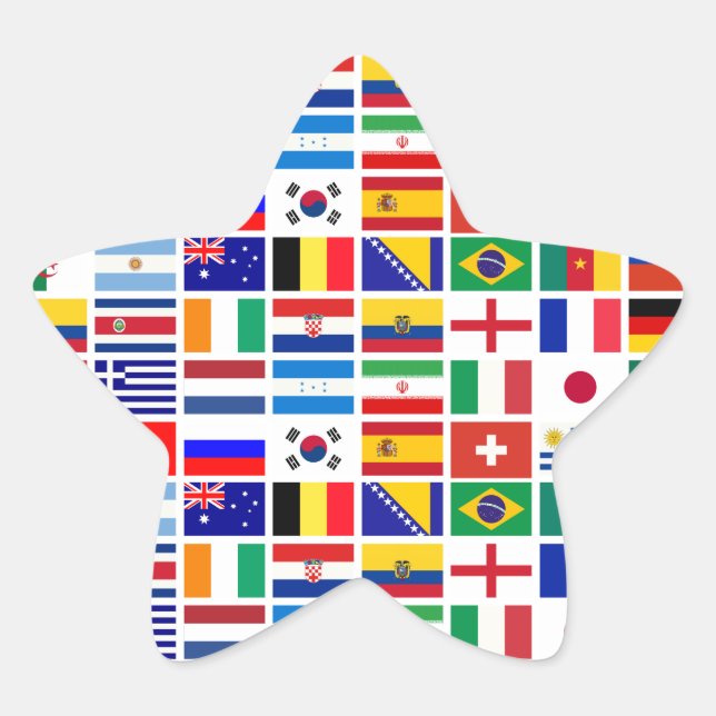 Sticker Étoile MOTIF des drapeaux du FOOTBALL 2014 (Devant)