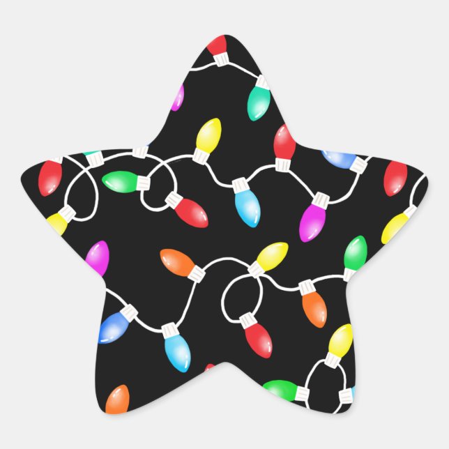 Sticker Étoile Motif des lumières de Noël (Devant)