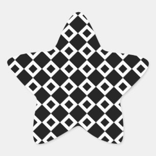 Sticker Étoile Motif Diamant noir et blanc