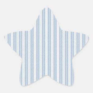 Sticker Étoile Motif rayé à chevrons bleu doux et fougère