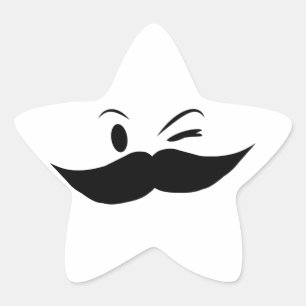 Sticker Étoile Moustache Kinky