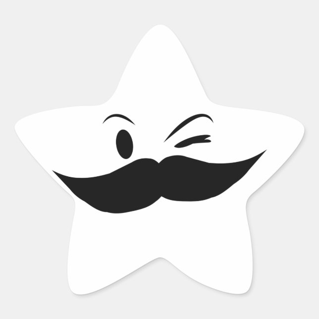 Sticker Étoile Moustache Kinky (Devant)