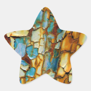 Sticker Étoile Mur bleu Turquoise rouillé