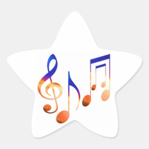 Sticker Étoile Musique dansanteSYMBOLES DE LA FEUILLE MUSIQUE