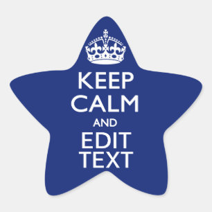 Sticker Étoile Navy Blue Restez Calme Et Ayez Votre Texte