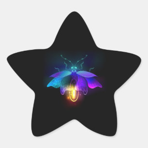 Sticker Étoile Neon Firefly sur noir