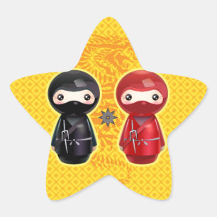 Sticker Étoile Ninja Kokeshi