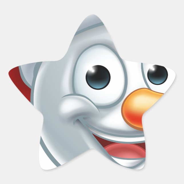 Sticker Étoile Noël Snowman Santa Hat Emoji (Devant)