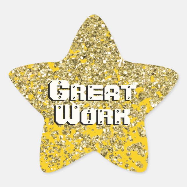 Sticker Étoile Nouveau Sparkly Encouragement Atteinte Étoile Stic (Devant)