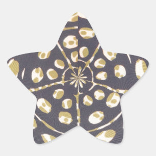 Sticker Étoile Olive Green Polka Point Radial Motif Art Imprimer