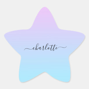 Sticker Étoile Ombré rose et turquoise
