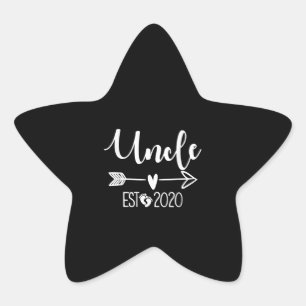 Sticker Étoile Oncle Est 2020 Heart Love Cadeaux de Noël